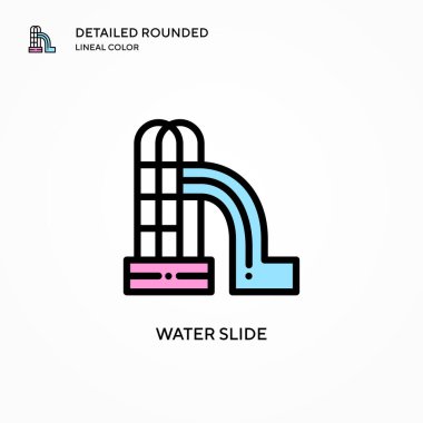 Su kaydırağı vektör simgesi. Modern vektör illüstrasyon kavramları. Düzenlemesi ve kişiselleştirmesi kolay.