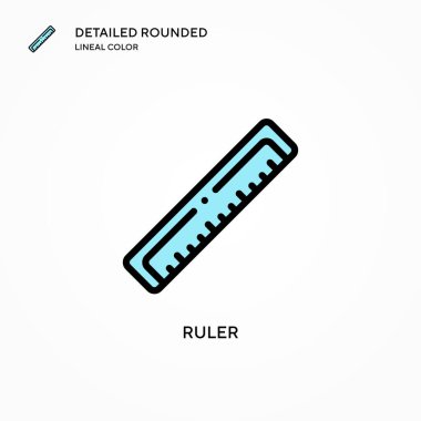 Cetvel vektör simgesi. Modern vektör illüstrasyon kavramları. Düzenlemesi ve kişiselleştirmesi kolay.