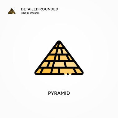 Piramit vektör simgesi. Modern vektör illüstrasyon kavramları. Düzenlemesi ve kişiselleştirmesi kolay.