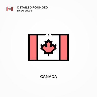 Kanada vektör simgesi. Modern vektör illüstrasyon kavramları. Düzenlemesi ve kişiselleştirmesi kolay.