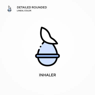 Astım ilacı vektör simgesi. Modern vektör illüstrasyon kavramları. Düzenlemesi ve kişiselleştirmesi kolay.