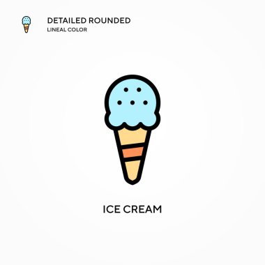 Dondurma vektör simgesi. Modern vektör illüstrasyon kavramları. Düzenlemesi ve kişiselleştirmesi kolay.