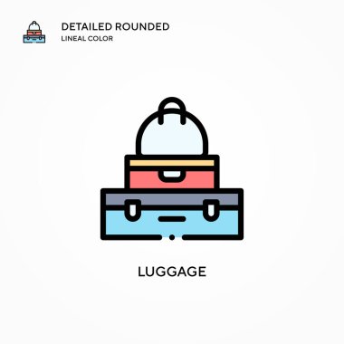 Bagaj vektör simgesi. Modern vektör illüstrasyon kavramları. Düzenlemesi ve kişiselleştirmesi kolay.