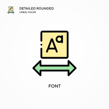 Yazı tipi vektör simgesi. Modern vektör illüstrasyon kavramları. Düzenlemesi ve kişiselleştirmesi kolay.