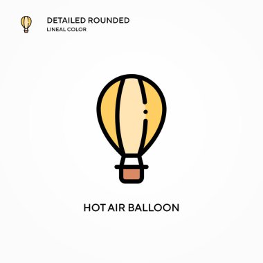 Sıcak hava balonu vektör simgesi. Modern vektör illüstrasyon kavramları. Düzenlemesi ve kişiselleştirmesi kolay.