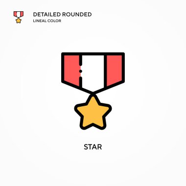 Yıldız vektör simgesi. Modern vektör illüstrasyon kavramları. Düzenlemesi ve kişiselleştirmesi kolay.