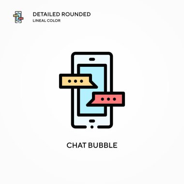 Sohbet balonu vektör simgesi. Modern vektör illüstrasyon kavramları. Düzenlemesi ve kişiselleştirmesi kolay.