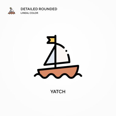 Yatch vektör simgesi. Modern vektör illüstrasyon kavramları. Düzenlemesi ve kişiselleştirmesi kolay.