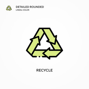 Vektör simgesini geri dönüştür. Modern vektör illüstrasyon kavramları. Düzenlemesi ve kişiselleştirmesi kolay.