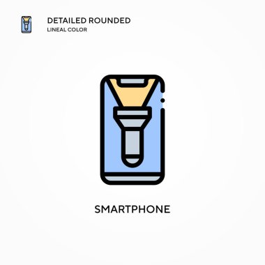 Akıllı telefon vektör simgesi. Modern vektör illüstrasyon kavramları. Düzenlemesi ve kişiselleştirmesi kolay.