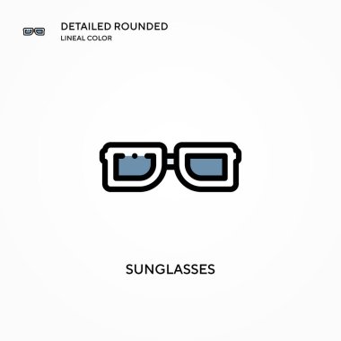 Güneş gözlüğü vektör simgesi. Modern vektör illüstrasyon kavramları. Düzenlemesi ve kişiselleştirmesi kolay.