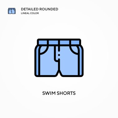 Yüzme şortu vektör simgesi. Modern vektör illüstrasyon kavramları. Düzenlemesi ve kişiselleştirmesi kolay.