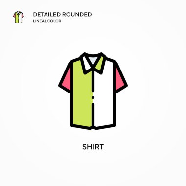 Gömlek vektör simgesi. Modern vektör illüstrasyon kavramları. Düzenlemesi ve kişiselleştirmesi kolay.