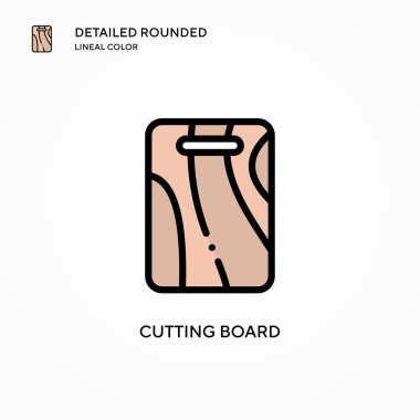 Tahta vektör simgesi kesiliyor. Modern vektör illüstrasyon kavramları. Düzenlemesi ve kişiselleştirmesi kolay.