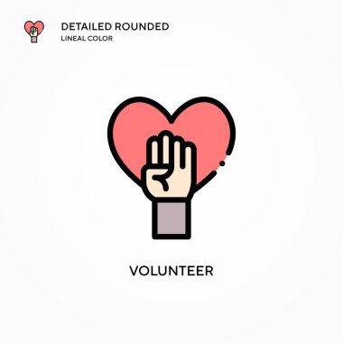 Gönüllü vektör simgesi. Modern vektör illüstrasyon kavramları. Düzenlemesi ve kişiselleştirmesi kolay.