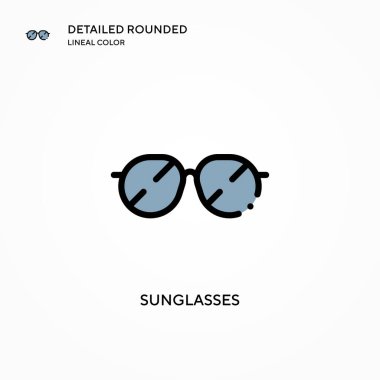 Güneş gözlüğü vektör simgesi. Modern vektör illüstrasyon kavramları. Düzenlemesi ve kişiselleştirmesi kolay.