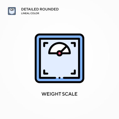 Ağırlık ölçekli vektör simgesi. Modern vektör illüstrasyon kavramları. Düzenlemesi ve kişiselleştirmesi kolay.