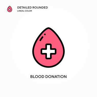 Kan bağışı vektör ikonu. Modern vektör illüstrasyon kavramları. Düzenlemesi ve kişiselleştirmesi kolay.