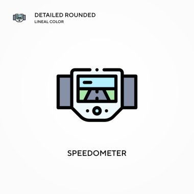Hız göstergesi vektör simgesi. Modern vektör illüstrasyon kavramları. Düzenlemesi ve kişiselleştirmesi kolay.
