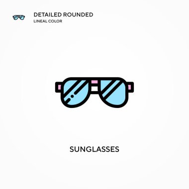 Güneş gözlüğü vektör simgesi. Modern vektör illüstrasyon kavramları. Düzenlemesi ve kişiselleştirmesi kolay.