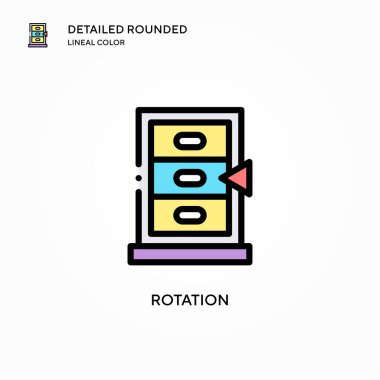 Döndürme vektör simgesi. Modern vektör illüstrasyon kavramları. Düzenlemesi ve kişiselleştirmesi kolay.