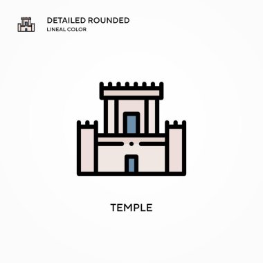 Tapınak vektör simgesi. Modern vektör illüstrasyon kavramları. Düzenlemesi ve kişiselleştirmesi kolay.