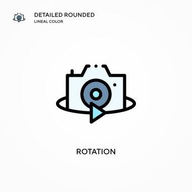 Döndürme vektör simgesi. Modern vektör illüstrasyon kavramları. Düzenlemesi ve kişiselleştirmesi kolay.