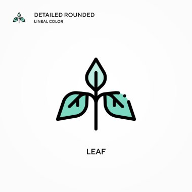 Yaprak vektör simgesi. Modern vektör illüstrasyon kavramları. Düzenlemesi ve kişiselleştirmesi kolay.