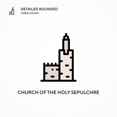 Kutsal mezar taşıyıcı ikonu kilisesi. Modern vektör illüstrasyon kavramları. Düzenlemesi ve kişiselleştirmesi kolay.