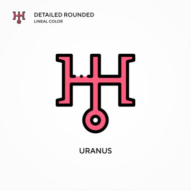 Uranüs vektör simgesi. Modern vektör illüstrasyon kavramları. Düzenlemesi ve kişiselleştirmesi kolay.