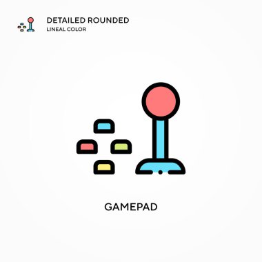 Gamepad vektör simgesi. Modern vektör illüstrasyon kavramları. Düzenlemesi ve kişiselleştirmesi kolay.