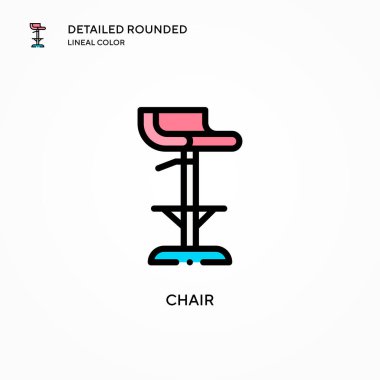 Sandalye vektör simgesi. Modern vektör illüstrasyon kavramları. Düzenlemesi ve kişiselleştirmesi kolay.