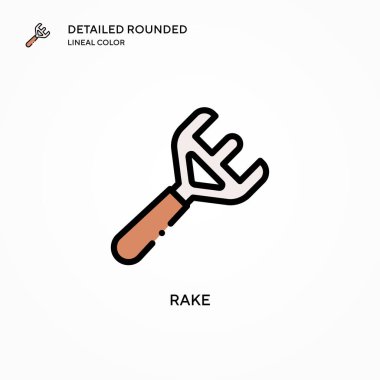 Tırmık vektör simgesi. Modern vektör illüstrasyon kavramları. Düzenlemesi ve kişiselleştirmesi kolay.