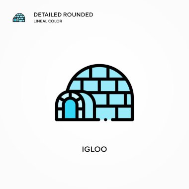 Igloo vektör simgesi. Modern vektör illüstrasyon kavramları. Düzenlemesi ve kişiselleştirmesi kolay.