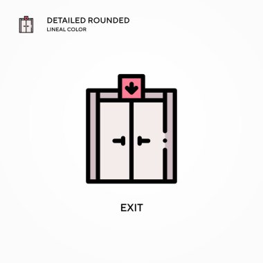 Çıkış vektör simgesi. Modern vektör illüstrasyon kavramları. Düzenlemesi ve kişiselleştirmesi kolay.