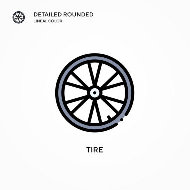 Lastik vektör simgesi. Modern vektör illüstrasyon kavramları. Düzenlemesi ve kişiselleştirmesi kolay.