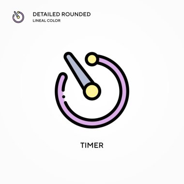 Zamanlayıcı vektör simgesi. Modern vektör illüstrasyon kavramları. Düzenlemesi ve kişiselleştirmesi kolay.