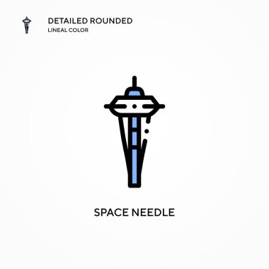 Uzay iğne vektör simgesi. Modern vektör illüstrasyon kavramları. Düzenlemesi ve kişiselleştirmesi kolay.