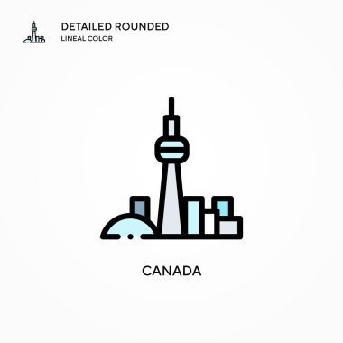 Kanada vektör simgesi. Modern vektör illüstrasyon kavramları. Düzenlemesi ve kişiselleştirmesi kolay.