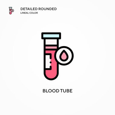 Kan tüpü vektör simgesi. Modern vektör illüstrasyon kavramları. Düzenlemesi ve kişiselleştirmesi kolay.