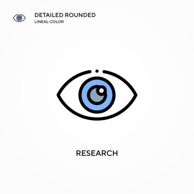 Araştırma vektör simgesi. Modern vektör illüstrasyon kavramları. Düzenlemesi ve kişiselleştirmesi kolay.