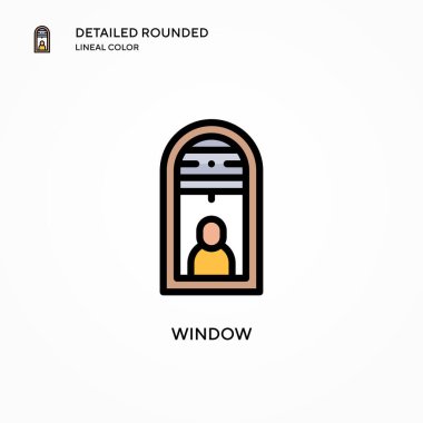 Pencere vektör simgesi. Modern vektör illüstrasyon kavramları. Düzenlemesi ve kişiselleştirmesi kolay.
