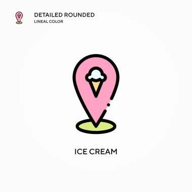 Dondurma vektör simgesi. Modern vektör illüstrasyon kavramları. Düzenlemesi ve kişiselleştirmesi kolay.