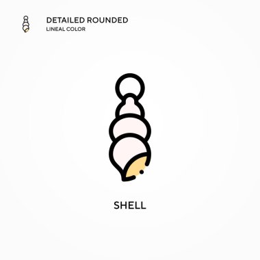 Kabuk vektör simgesi. Modern vektör illüstrasyon kavramları. Düzenlemesi ve kişiselleştirmesi kolay.