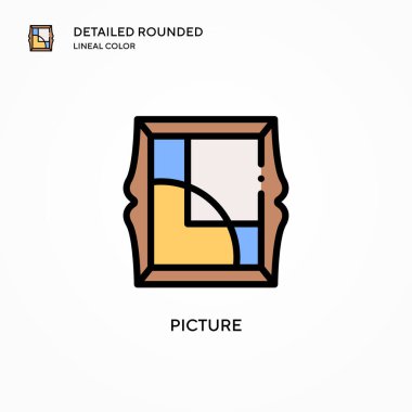 Resim vektör simgesi. Modern vektör illüstrasyon kavramları. Düzenlemesi ve kişiselleştirmesi kolay.