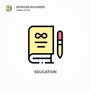 Eğitim vektör simgesi. Modern vektör illüstrasyon kavramları. Düzenlemesi ve kişiselleştirmesi kolay.