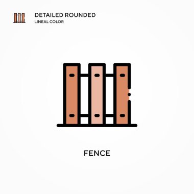 Çit vektör simgesi. Modern vektör illüstrasyon kavramları. Düzenlemesi ve kişiselleştirmesi kolay.