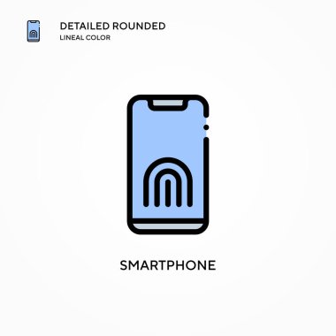 Akıllı telefon vektör simgesi. Modern vektör illüstrasyon kavramları. Düzenlemesi ve kişiselleştirmesi kolay.