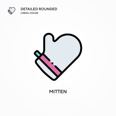 Mitten vektör simgesi. Modern vektör illüstrasyon kavramları. Düzenlemesi ve kişiselleştirmesi kolay.