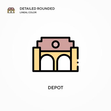 Depo vektör simgesi. Modern vektör illüstrasyon kavramları. Düzenlemesi ve kişiselleştirmesi kolay.